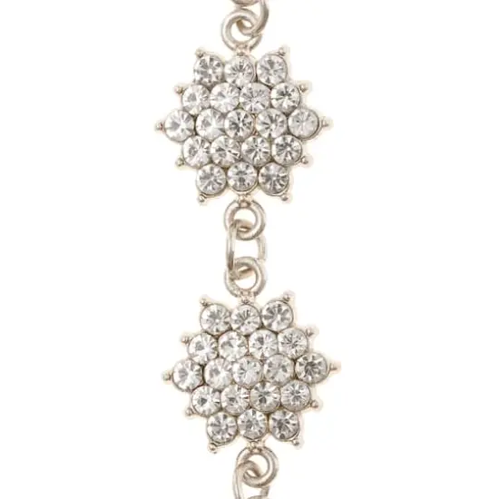 Rhodium with Clear Rhinestone Flower Beads, 24mm by Bead Landing™ {1}