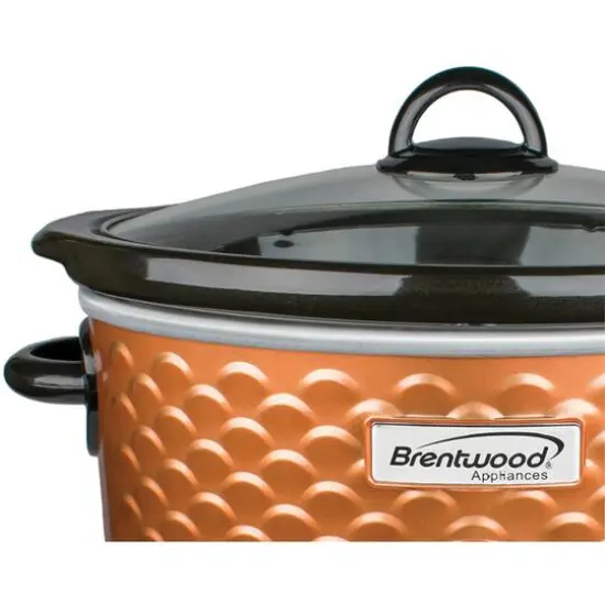 Brentwood Copper 4.5qt. Scallop-Pattern Slow Cooker {3}