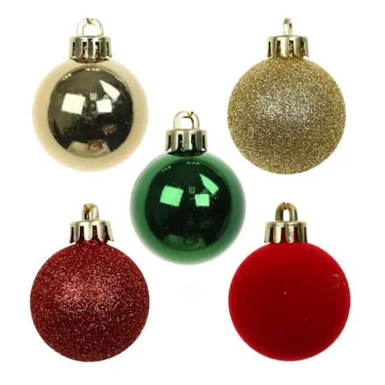 7 Pack 1.5" Red, Green & Gold Shatterproof Ball Ornaments by Ashland&reg; {3}