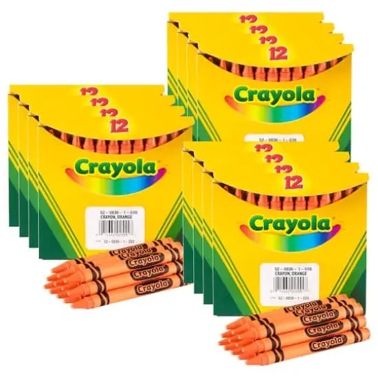 12 Packs: 12 ct. (144) Crayola&reg; Orange Bulk Crayons {1}