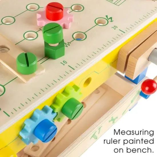 Kids Wood Tabletop Toy Workbench Playset {5}