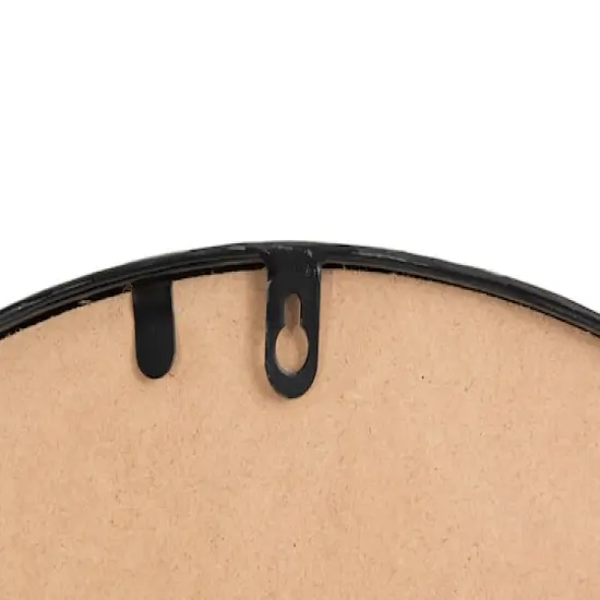 Hello Honey&reg; Modern Round Metal Framed Wall Mirror with Shelf {4}