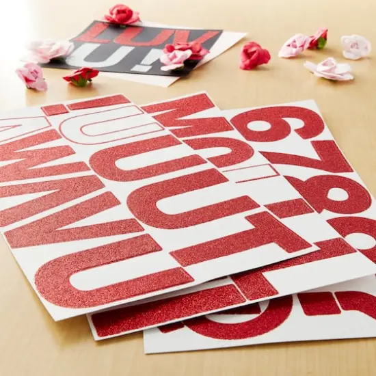 3.25" Red Glitter Alphabet Stickers by Recollections&trade;  {3}