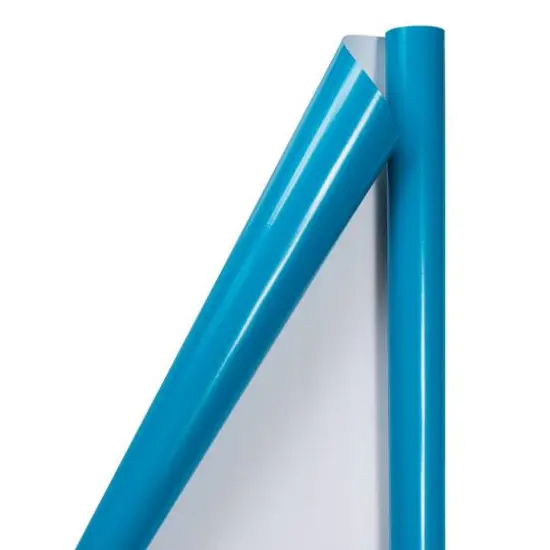 JAM Paper Glossy Gift Wrap, 2ct. Bright Blue {1}