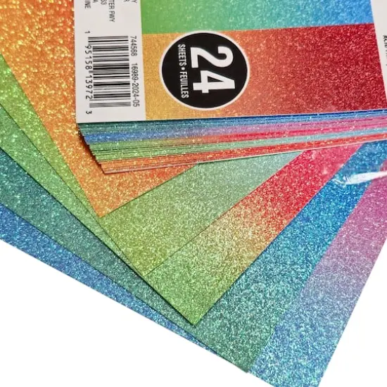 6" x 6.5" Bright Ombre Glitter Cardstock Paper Pad, 24 Sheets by Recollections&trade; {4}
