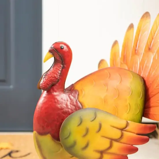 Glitzhome&reg; 21.5" Thanksgiving Metal Turkey Porch D&eacute;cor {5}