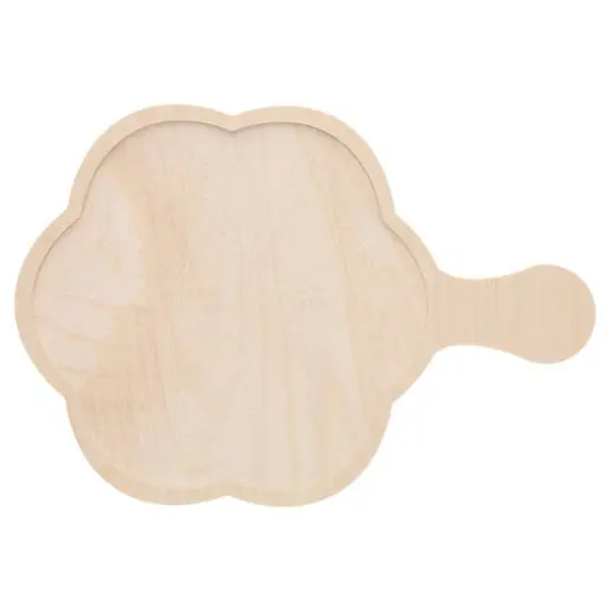 Leisure Arts&reg; 13" Round Scallops with Handle Welled Wood Surface {1}