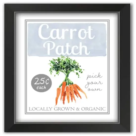 Carrot Patch Sign 4 11" x 14" Black Framed Print Under Plexiglass {1}