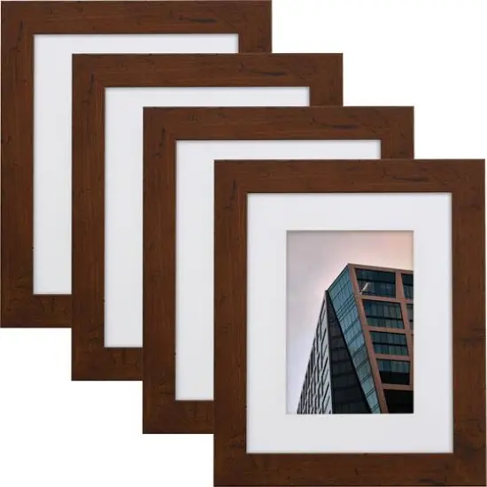 Craig Frames 4 Pack: Bauhaus 125 Dark Walnut Picture Frame with Mat {10}