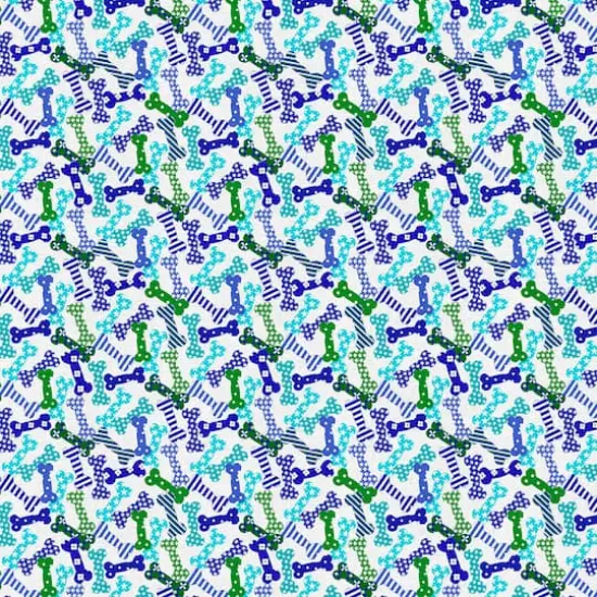 Fabric Editions White Puppy Bones Cotton Fabric {1}