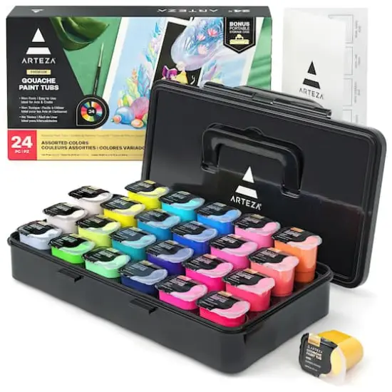 Arteza&reg; 24 Color Gouache Paint Tubs {1}