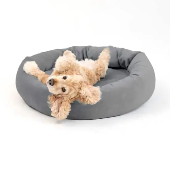 Royal Pet Bed Medium Washable Luxury Velvet Dog Bed Ash {1}