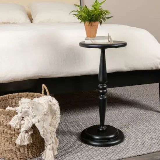 Hello Honey&reg; 25" Black Bishop Pedestal Cocktail Side Table {3}