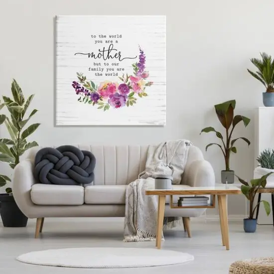 Stupell Industries Sentimental Mother's Day Flower Quote Watercolor Detail Canvas Wall Art {3}