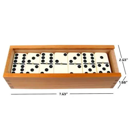 Toy Time Double Six Dominoes Set In Wooden Storage Case {6}