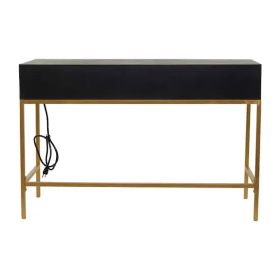 Black Wood Glam Desk, 46" x 20" x 30" {11}
