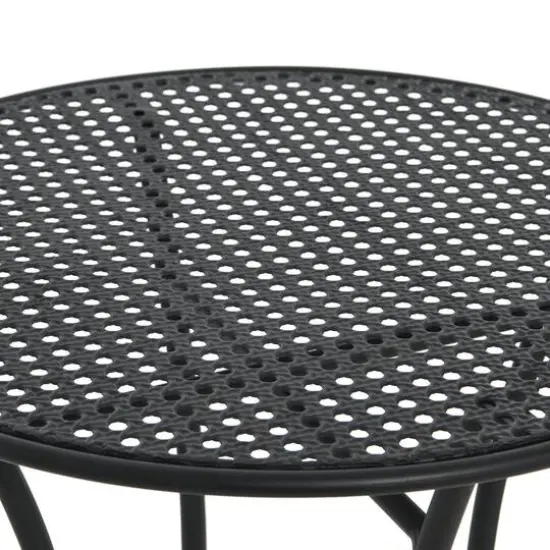 Hello Honey&reg; Metal Cane Outdoor Bistro Patio Set Black {8}