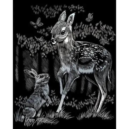 Royal & Langnickel&reg; Engraving Art&trade; Fawn and Bunny Silver Foil Kit {3}