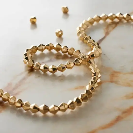 Gold Metal Faceted Bicone Beads, 4mm by Bead Landing&trade; {3}