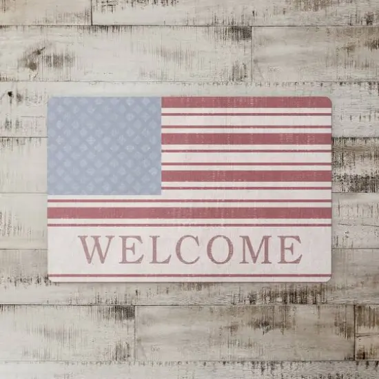 Welcome Flag Floor Mat {3}