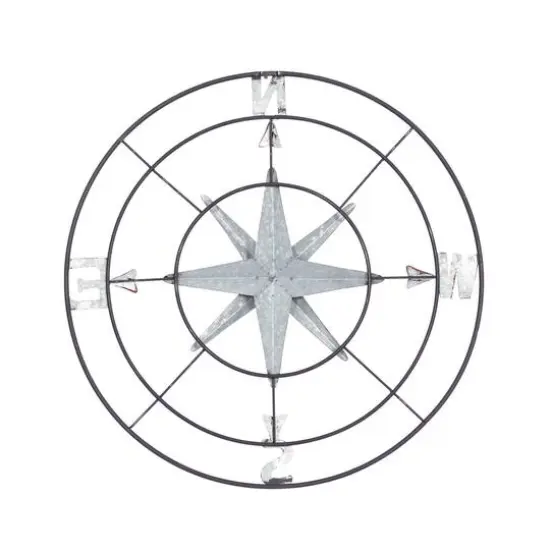 Gray Compass Metal Farmhouse Wall Decor {7}