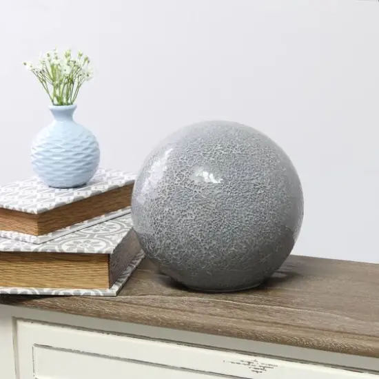 Simple Designs 7.7" Mosaic Stone Ball Table Lamp Gray {5}