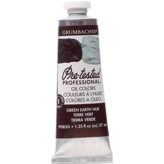 Grumbacher&reg; Pre-Tested Professional&reg; Oil Color Paint, 37mL Green Earth (Terre Verte) {1}