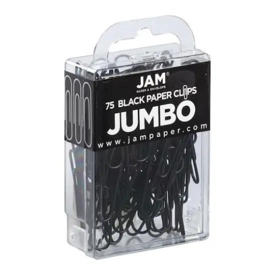 JAM Paper Jumbo Paper Clips Black {4}
