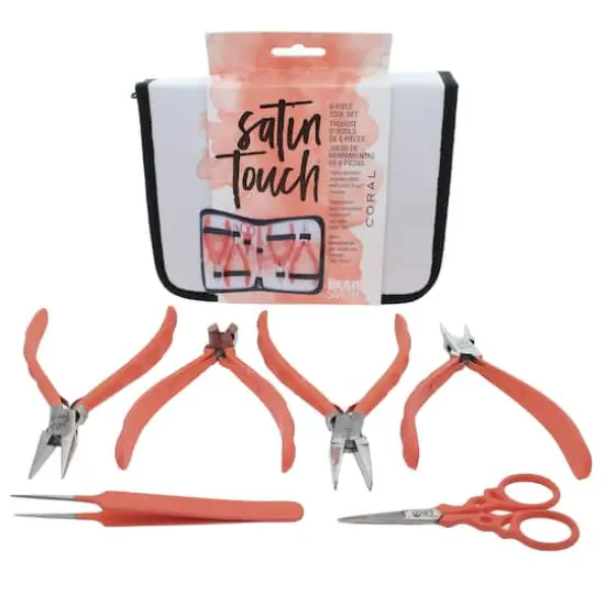 The Beadsmith&reg; Satin Touch&trade; Coral 6 Piece Tool Set {1}