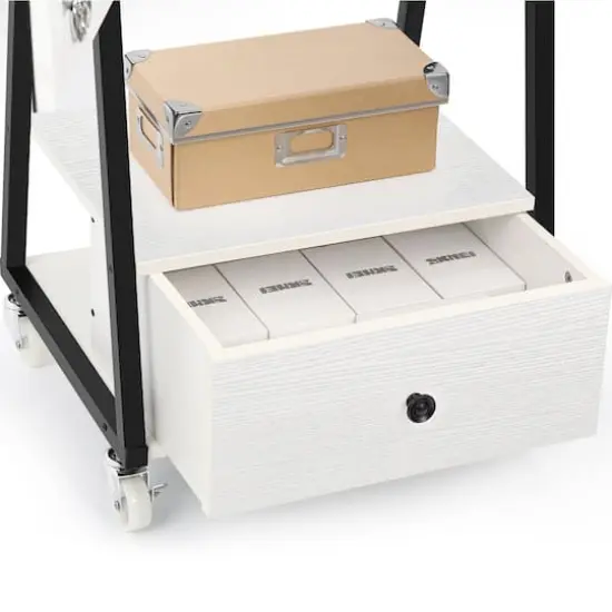 NEX&trade; 5ft. Pure White Jewelry Armoire on Casters with Chest Drawer {4}