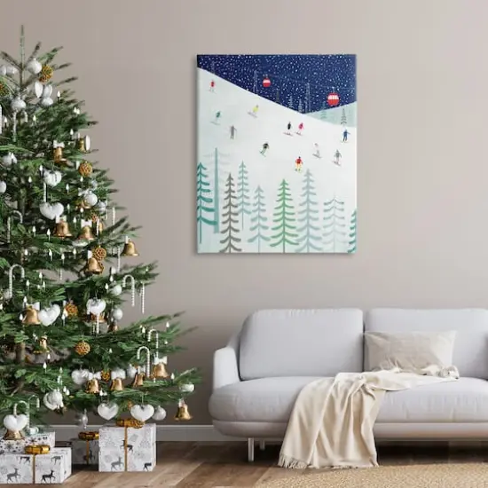 Stupell Industries Skiing Night Sky Winter Slopes Canvas Wall Art {3}