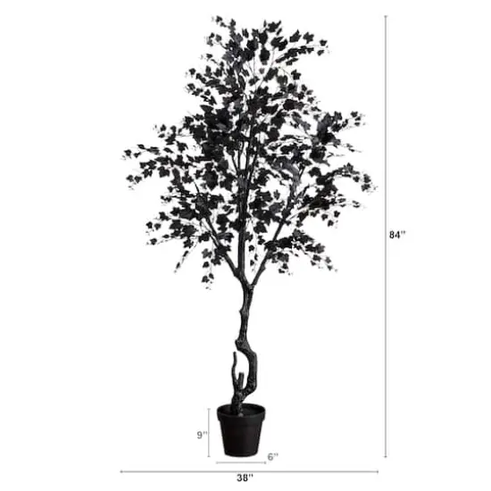 7ft. Artificial Halloween Black Maple Tree {3}