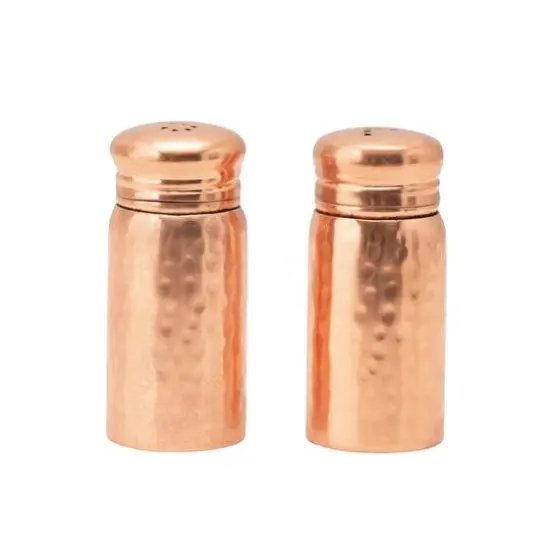 Hello Honey&reg; 3.5" Hammered Copper Finish Salt & Pepper Shaker Set {1}