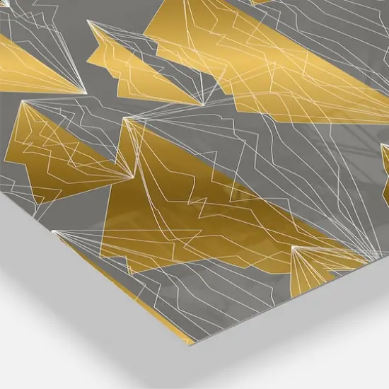 Designart 'Golden Polygon Pattern Oversized Mid-Century Modern Multipanel Wall Clock {4}