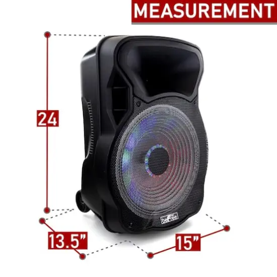 beFree Sound 15" Bluetooth Rechargeable Party Speaker With Illuminating Lights {5}