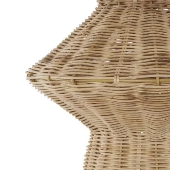 18" Brown Rattan Handmade Woven Tapered & Fluted Vase {6}