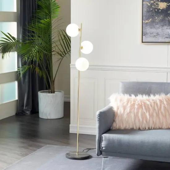 CosmoLiving by Cosmopolitan 55" Gold Metal Modern Floor Lamp {9}