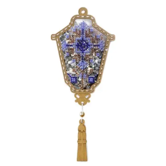 Wonderland Crafts Blue Lantern Christmas Ornament Bead Embroidery Kit {1}