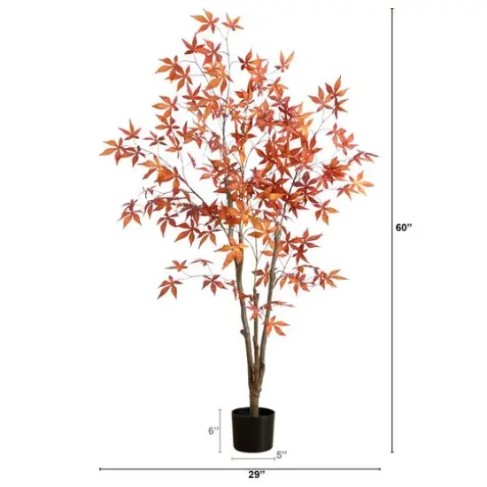 5ft. Autumn Japanese Maple Artificial Fall Tree {3}