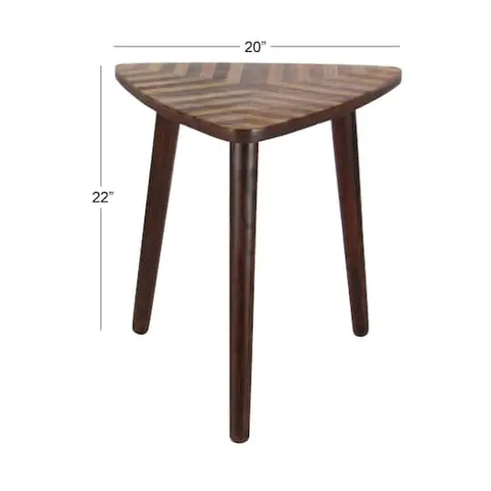 Dark Brown Mango Wood Modern Accent Table {6}