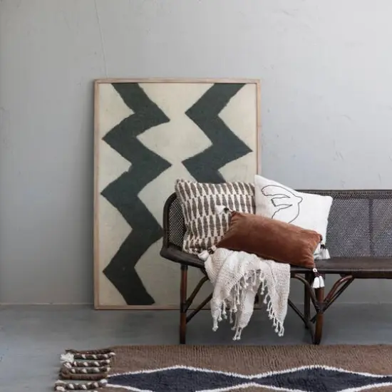 Hello Honey&reg; Cotton and Wool Blend Rug with Pattern and Braided Tassels, 4ft. x 6ft. {4}