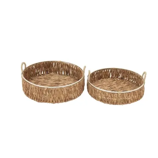 Brown Sea Grass Coastal Style Tray Set {1}