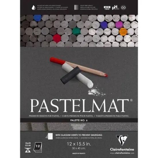 Clairefontaine Pastelmat&reg; Premium Paper Pad, 12" x 15.75" Palette 6 {1}