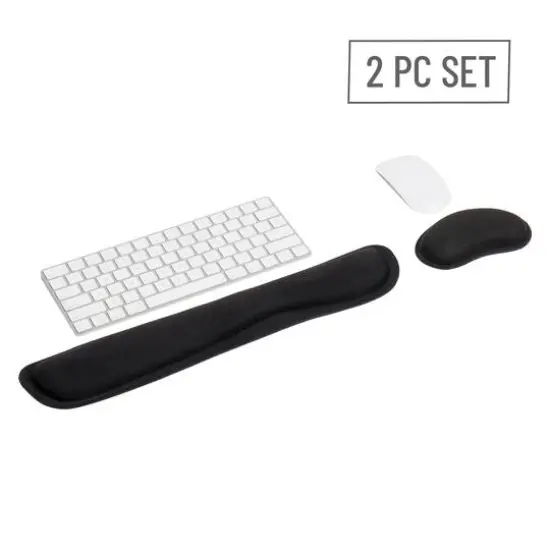 Mind Reader Harmony Collection Black Ergonomic Wrist Rest Set for Keyboard & Mouse {7}