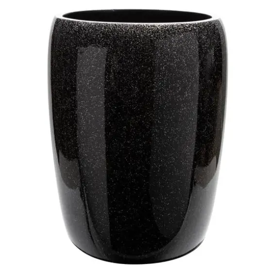 Elle D&eacute;cor Eclat Black Glitter Waste Bin {1}