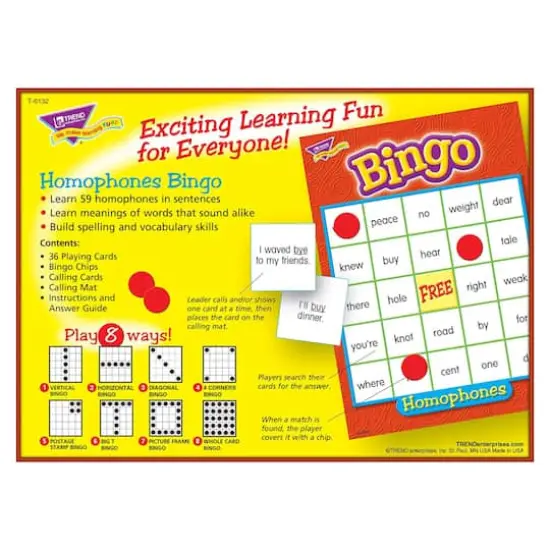Trend Enterprises&reg; Homophones Bingo {5}