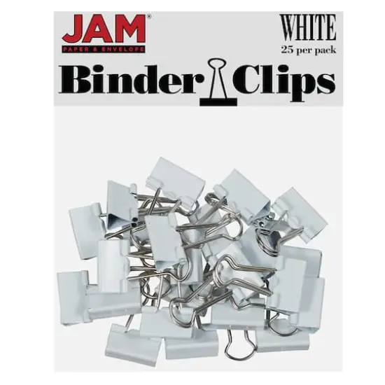 JAM Paper 3/4" Binder Clips, 25ct. White {1}