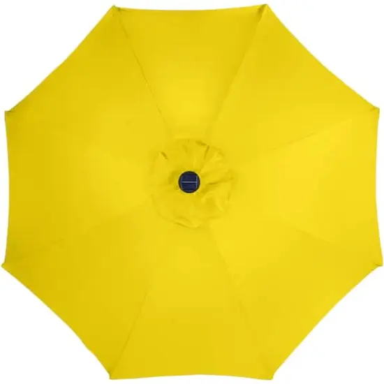9ft. Solar Lighted Outdoor Patio Market Umbrella Yellow {7}