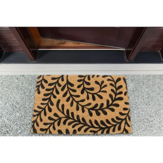 DII&reg; J&M Black Ferns Vinyl Back Coir Doormat {6}