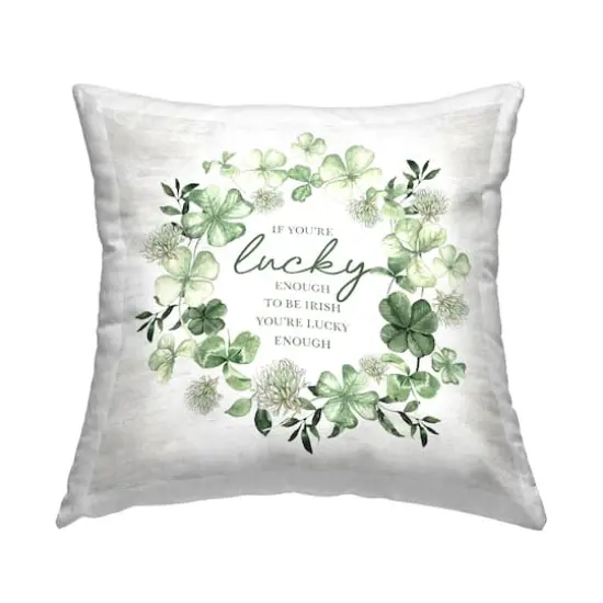Stupell Industries Lucky To Be Irish Wreath Decorative Printed Throw Pillow {1}